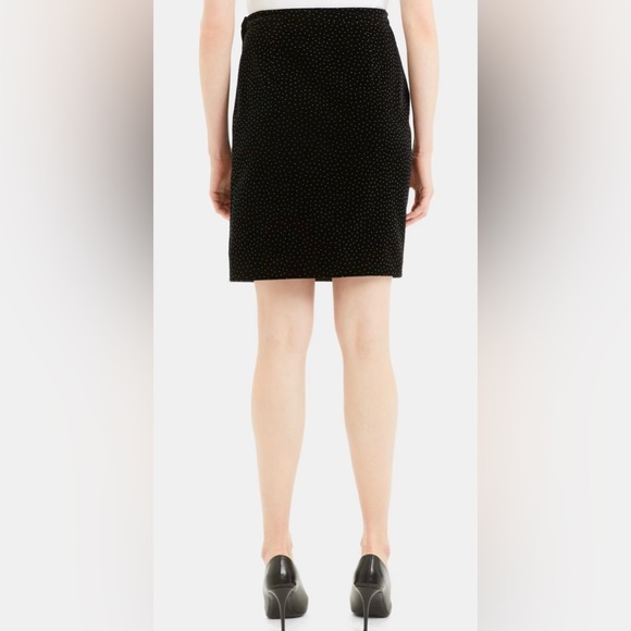 NWT - Theory Pleated Wrap Skirt in Dot Velvet - Picture 2 of 5